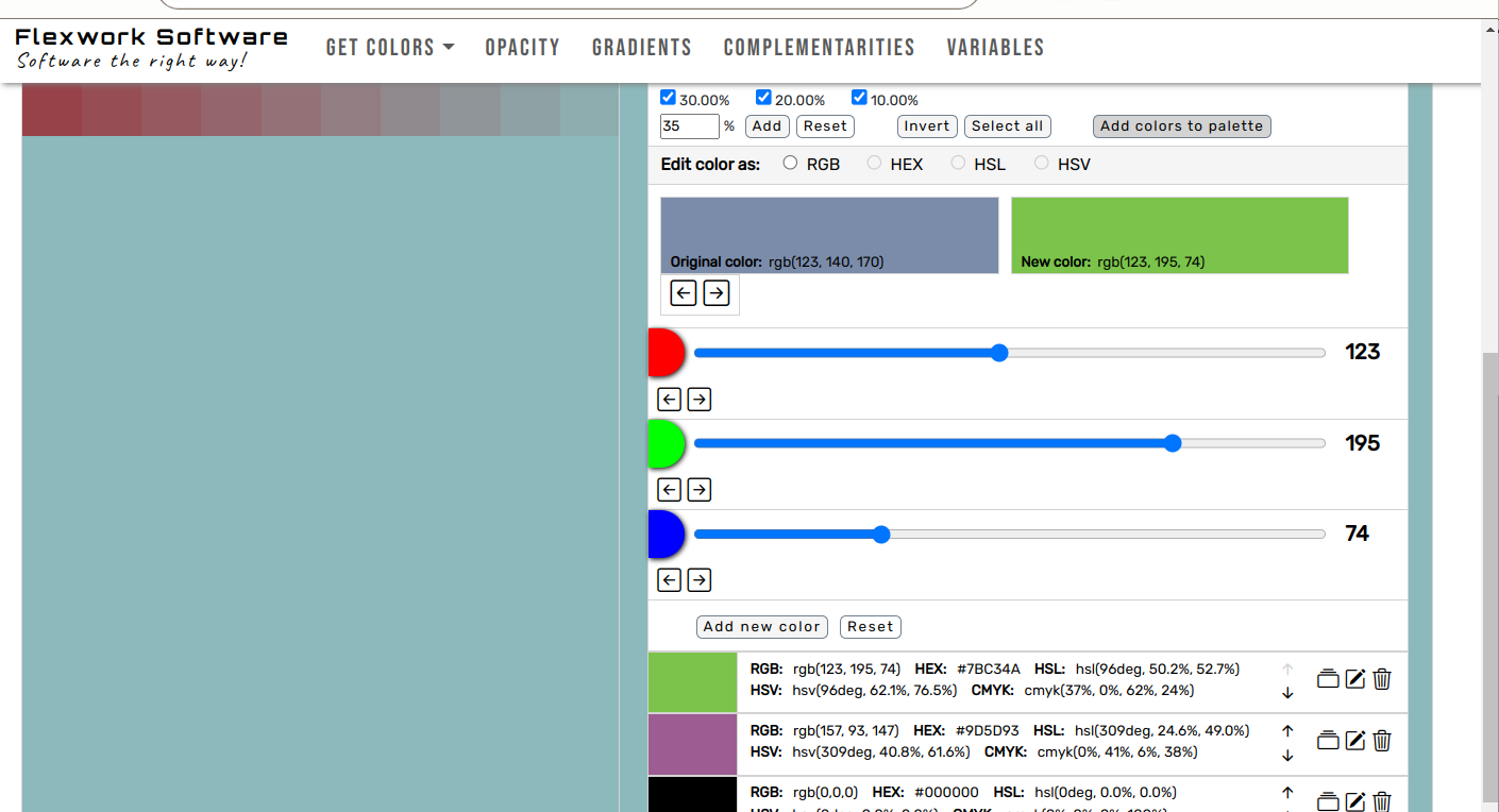 4 - Edit solid color derived from opacity colors