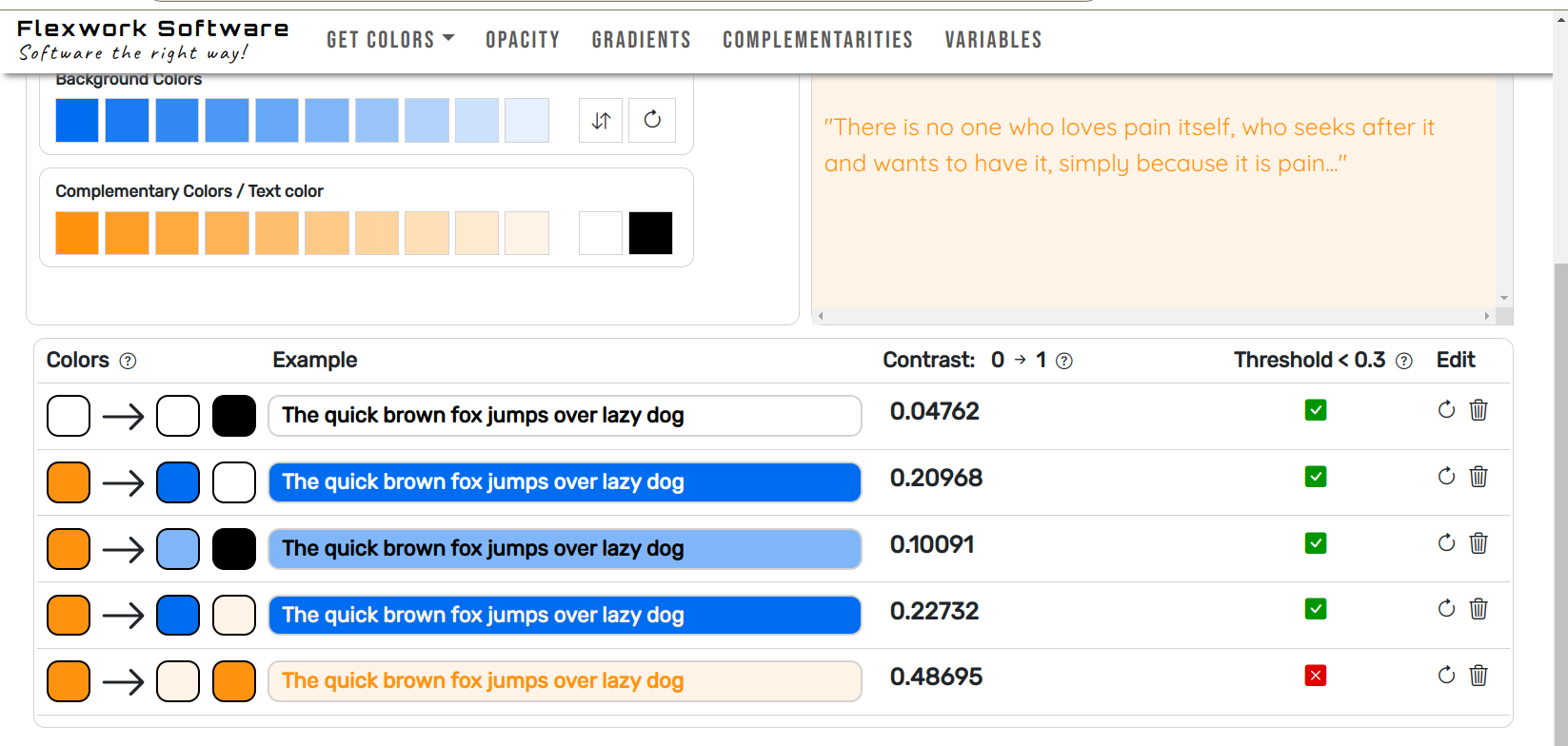 10 - Complementary color palette